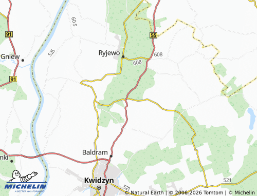 MICHELIN Brachlewo map - ViaMichelin