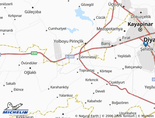 MICHELIN Gömmetaş map - ViaMichelin