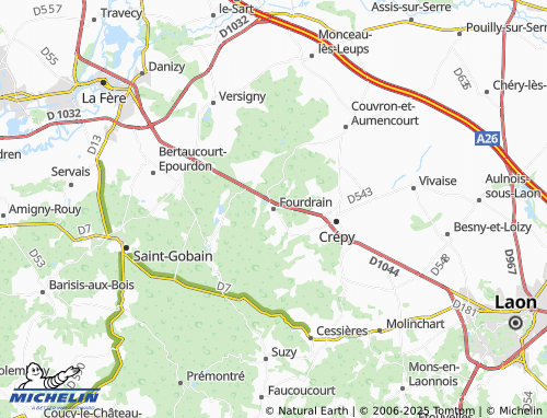 MICHELIN Fourdrain map - ViaMichelin