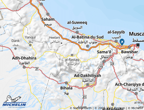 MICHELIN Ar Rustaq map - ViaMichelin