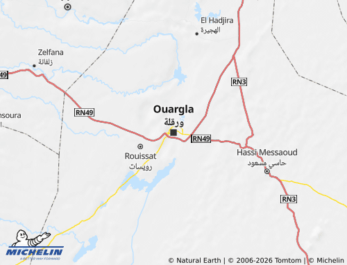 Carte MICHELIN Ouargla - ViaMichelin