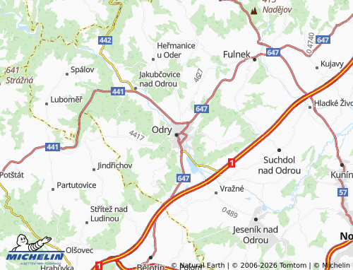 Mappa MICHELIN Odry - ViaMichelin