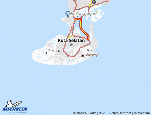 Kaart MICHELIN Kutuh - ViaMichelin