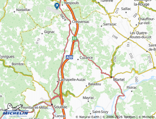 MICHELIN Cuzance map - ViaMichelin