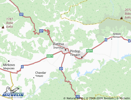 Mapa MICHELIN Zlatitsa - ViaMichelin
