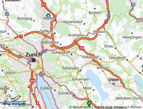 Carte MICHELIN Dübendorf - ViaMichelin