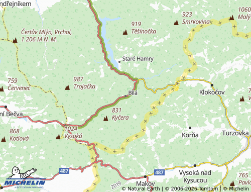 Mappa MICHELIN Bílá - ViaMichelin