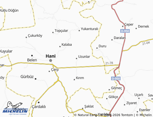 MICHELIN Uzunlar map - ViaMichelin