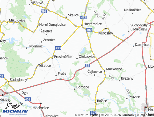 Kaart MICHELIN Oleksovice - ViaMichelin