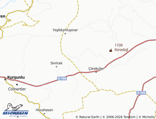 MICHELIN Belören Yenice map - ViaMichelin
