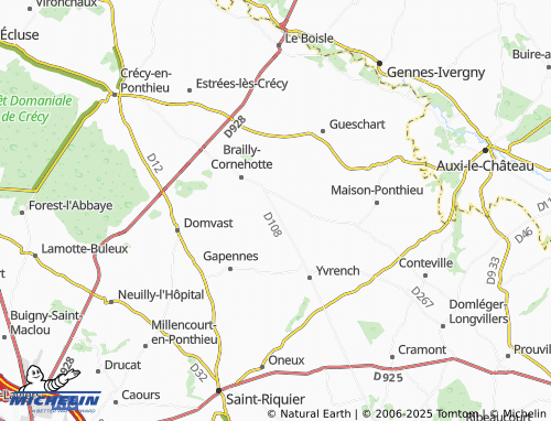 Carte MICHELIN Noyelles-en-Chaussée - ViaMichelin