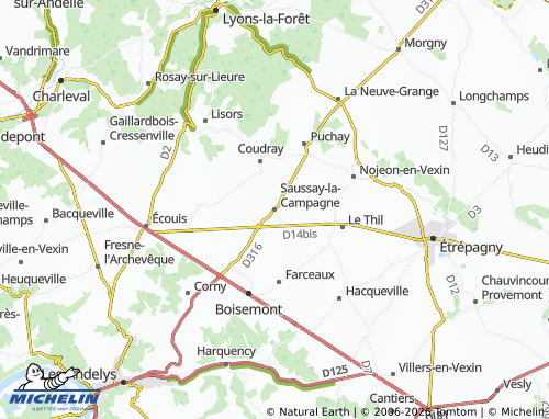 MICHELIN Saussay-la-Campagne map - ViaMichelin