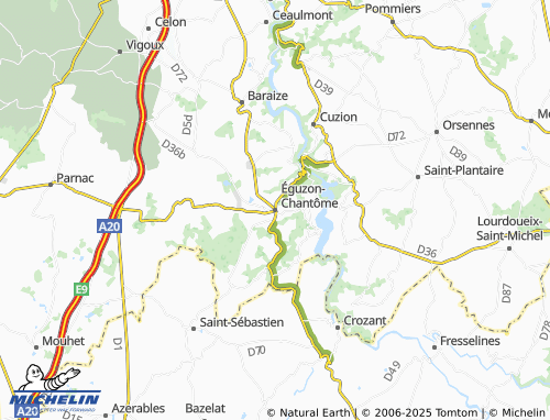 MICHELIN Éguzon-Chantôme map - ViaMichelin