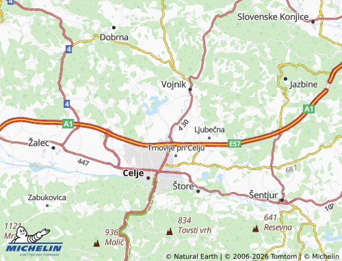 Kaart MICHELIN Šmarjeta pri Celju - ViaMichelin
