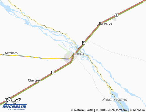 Mapa MICHELIN Rakaia - ViaMichelin