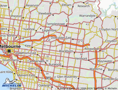 Mappa MICHELIN Mont Albert North - ViaMichelin