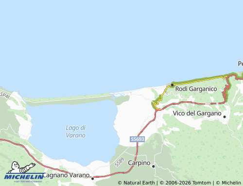Mapa MICHELIN Foce Varano - ViaMichelin