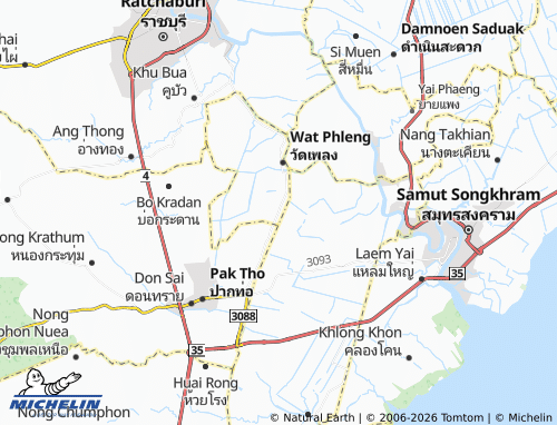 Mapa MICHELIN Chom Prathat - ViaMichelin