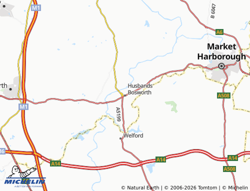 MICHELIN Husbands Bosworth map - ViaMichelin