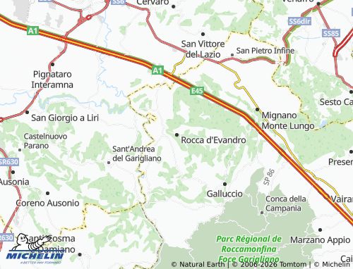 MICHELIN-Landkarte Rocca d'Evandro - ViaMichelin