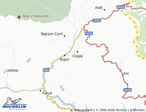 MICHELIN-Landkarte Bukovë - ViaMichelin