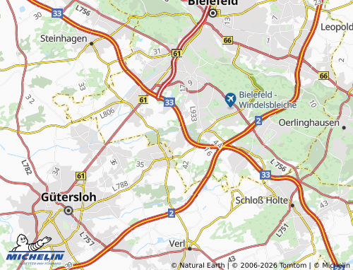 MICHELIN Windflöte map - ViaMichelin