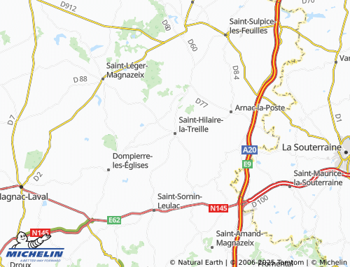 MICHELIN Saint-Hilaire-la-Treille map - ViaMichelin