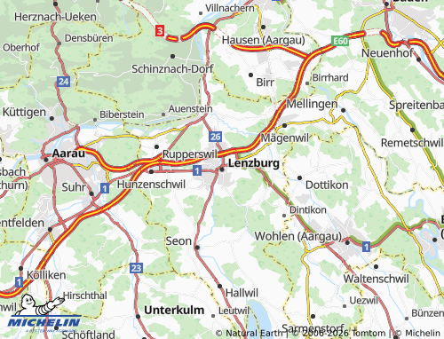 MICHELIN Lenzburg map - ViaMichelin