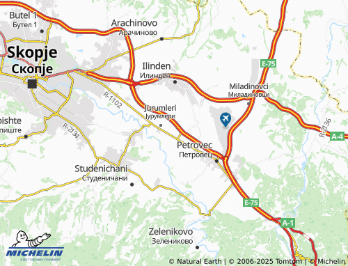 MICHELIN Idrizovo map - ViaMichelin