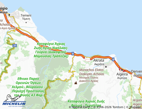 MICHELIN Trapeza map - ViaMichelin