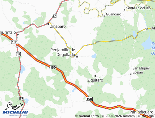 MICHELIN Del Sur map - ViaMichelin