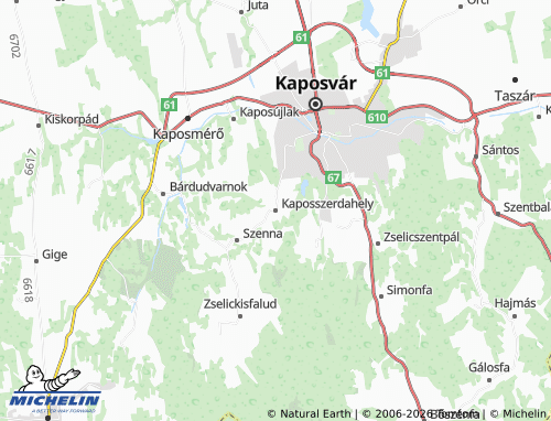 Mapa MICHELIN Kaposszerdahely - ViaMichelin