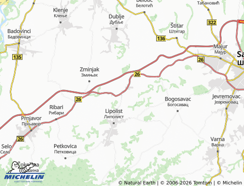 Carte MICHELIN Duvanište - ViaMichelin
