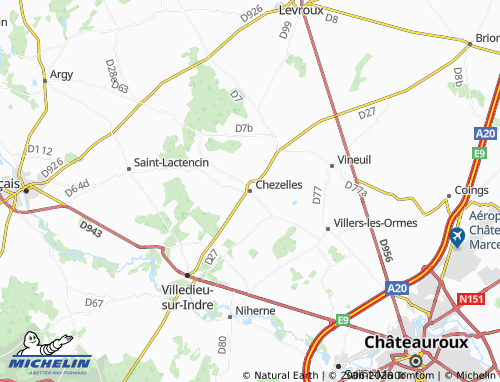 Carte MICHELIN Chezelles - ViaMichelin