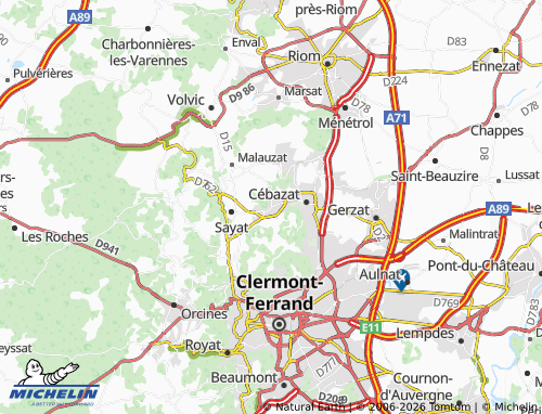 MICHELIN Blanzat map - ViaMichelin