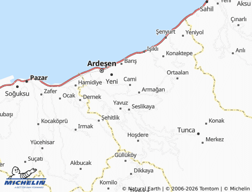 MICHELIN Kuzey map - ViaMichelin