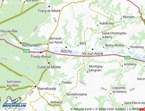 MICHELIN Jaulzy map - ViaMichelin