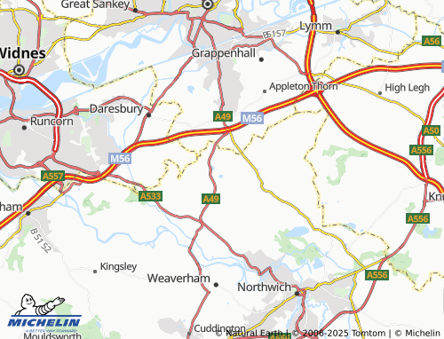 MICHELIN Higher Whitley map - ViaMichelin