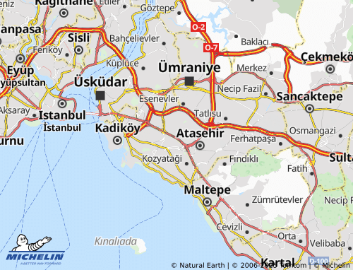 MICHELIN Yenisahra map - ViaMichelin