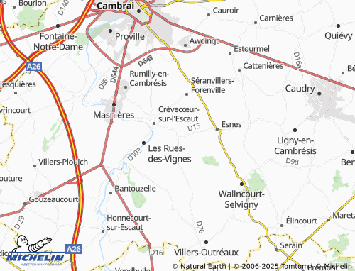 MICHELIN Lesdain map - ViaMichelin