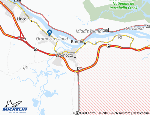 Kaart MICHELIN Oromocto - ViaMichelin