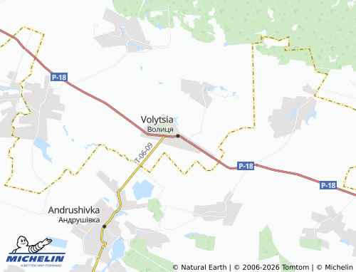 MICHELIN Volytsia map - ViaMichelin