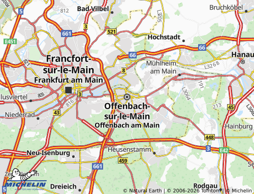 Kaart MICHELIN Offenbach am Main - ViaMichelin