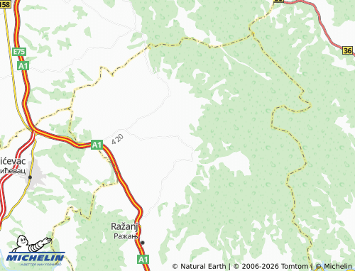 Mapa MICHELIN Vitoševac - ViaMichelin