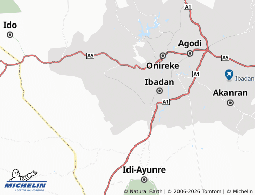 MICHELIN-Landkarte Ibadan Outlying - ViaMichelin