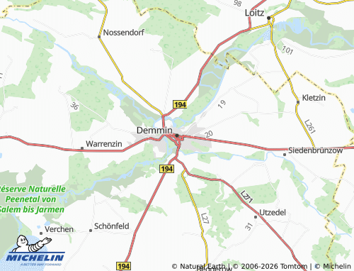 MICHELIN Demmin map - ViaMichelin