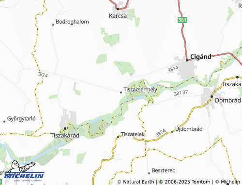 MICHELIN Tiszacsermely map - ViaMichelin