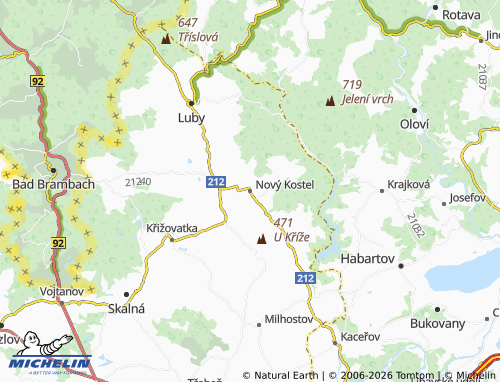Mappa MICHELIN Nový Kostel - ViaMichelin