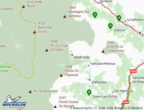 Carte MICHELIN Ailefroide - ViaMichelin