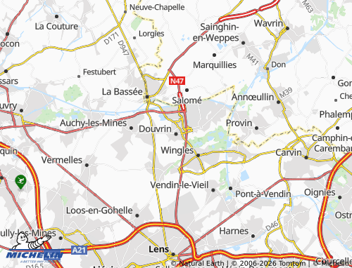 MICHELIN Douvrin map - ViaMichelin